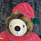 Vintage 90s Russ Berries  prickles  Hedgehog Christmas Pjs 10  Stuffed Plush Toy