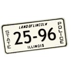 Illinois State Police Vintage Design Add Your Text Aluminum License Plate Sign