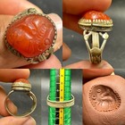 Sassanian Old Rare  Agate Roman  Stone Intaglio Seal Ring