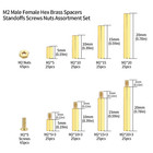 330 Pcs M2 Male Female Brass Hex Spacer Standoffs Screws Nuts  Brass Spacer Hex