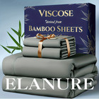 4 Piece Premium Bamboo Sheet Set  Deep Pockets  10  Colors  2200 Count  Soft