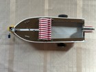 Structo Ii Wooden Boat With Trailer And Tiny Toy Outboard Motor Speedster