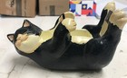 Vintage Black Cat Tape Dispenser Figi Graphics Tuxedo 6 Inch