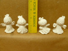 C-0831 Lot Of  4  Sm Halloween Pumpkin Head Ghosts 2 5 t Ceramic Bisque U Paint