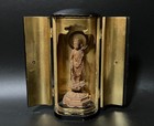 Antique Japanese Pocket Shrine Kaichubutsu Meiji Sho-kannon Buddha Statue Zushi