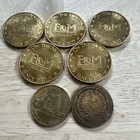 Vtg Set Of 7 Farmers And Mechanics National Bank Medal F m Bank Tokens