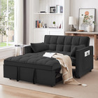 3 In 1 Convertible Sleeper Sofa Bed  Velvet Pull Out Futon Couch