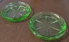 Set Of 2 Uranium Glass Coasters
