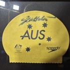 Grant Hackett Signed Australia Olympic Swim Cap Athens 2004 - Framed Memorabilia