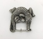 Vintage B  Kieselstein-cord Sterling Silver Alligator Belt Buckle