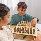 Build   Play Chess Set Wooden Mechanical Board Game With Storage Drawers