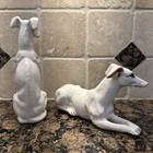Vintage Greyhound Dog 7  Figurines By Tilso Japan Handpainted Porcelain