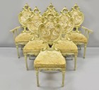 Silik Style Italian Baroque Rococo Dining Room Set By John Turano   Sons - 7 Pcs