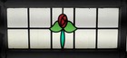 Pretty Floral Midsize Old English Leaded Stained Glass Window 28 x 13 1 2 