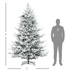 8ft Snow Flocked Artificial Christmas Tree With Pine Shape 1479 Tips Auto Open