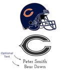 Chicago Bears - Engraved Football Whiskey Decanter And 4 Glasses In Woodbox