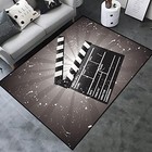 Movie Clapboard Area Rug Movie Night Home Theater Film Art Rugs Cinema Area 