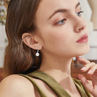 925 Sterling Silver Pearl Leverback Earrings Dangle Drop Jewelry Gifts For Women