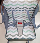 Nuby Easy Go Portable Booster Seat Travel High Chair Gray Chevron Qg20u