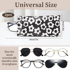 2 Pcs Sunglass Eyeglass Glasses Case Soft Pu Leather With Cleaning Cloth Cute Ae