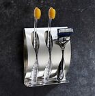 Toothbrush Holder Toothpaste Dispenser Stainless Steel Wall Mount Stand 3 Hole