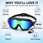 3 2 Pack Adult Swim Goggles  Wide View Anti-fog Uv Protection Swimming Goggles