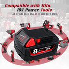 2pack New 18v For Milwaukee 48-11-1865 8 0ah Battery M18 High Output Battery