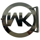 Michael Kors Silver Tone Oversized Round Belt Buckle 
