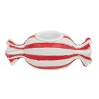 New Primitive Candy Taper Candle Holder Red White 3 5 w Christmas Winter Striped