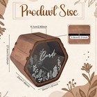 Hexagon Brown Wedding Card Box Wooden Rustic Reception Gift Card Box