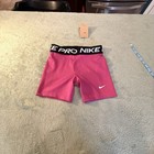 Nike Pro Dri-fit Girls Pink Compression Training Shorts Kids Large Nwt