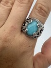 Carolyn Pollack Relios Turquoise Sterling Silver 925 Scroll Ring