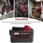 2packs 12 0ah For Milwaukee For M18 18v Extended Capacity Battery 48-11-1860