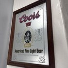 Vintage Coors Banquet   13x9 Mirror Bar Beer Sign Wood Frame   Made In England