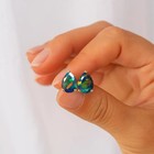 Fire Black Opal Pear Gemstone Stud Earring  Natural Fire Opal Gemstone Gold