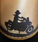Vintage 4 Lamp Shade Set Western Cowboy Rustic Country Motorcycle Biker Man Cave