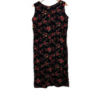 Vintage 90s R   K Women s Shift Dress Floral Size Large Roses Grunge