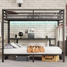 Functional Metal Led Bunk Bed loft Bed With Desk   Bookshelf queen Over Twin Xl