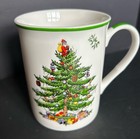 Spode Mugm13 Christmas Tree Coffee Mug Green Painted Handle