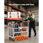 Uimoso Foldable Platform Cart With Cage  2000 Lbs Capacity  6-in-1 Hand Truck