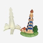 Vintage Cast Iron Hand Painted Lighthouse Bookends Nautical Coastal Set