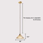 Vintage Clear Ribbed Glass Pendant Light Cone Shape Hanging Ceiling Lamp Kitchen