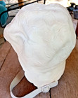 Desirable Vintage White Rubber Textured Swim Cap  Made In Usa By Us Rubber-large