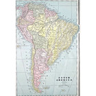 South America Original 1886 Antique Color Map - Cram s Atlas