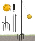 Heavy Duty Tetherball Set W  Adjustable Pole Ball   Rope Backyard Outdoor Play