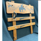 Vintage 1950s Child Bb Toy Gun Rack Western Cowgirl Wood Mcm Decor
