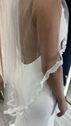 Ansonia Fingertip  Short Lace Edge Veil Style 632s Ivory Msrp  125