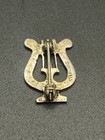 Antique Sterling Silver 925 Music Band Lyre Pin 1    1 3 Grams