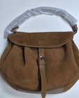 Emcee Lm1558 Camel Suede Hobo Shoulder Bag Buckle Flap Handbag