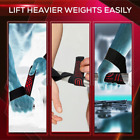 Lifting Straps For Weightlifting Men Women Anti Slip Gym Black red 